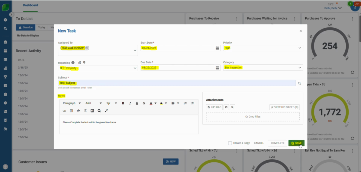 Aspire Create Creating Tasks in Aspire | Process-Smart