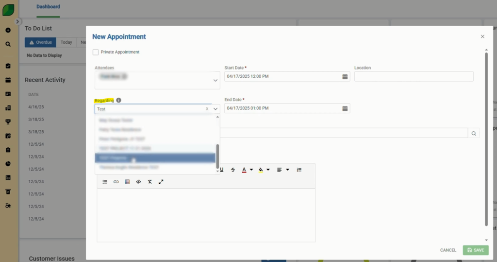 Aspire Create Creating an Appointment in Aspire | Process-Smart